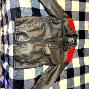 Leather biker jacket